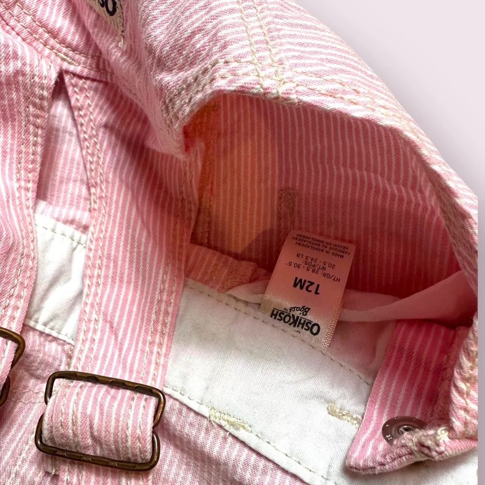 OshKosh B'gosh Pink And White Stripe Casual Overalls